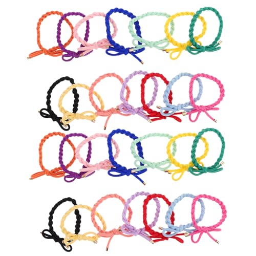 DECOMELODY 28stücke Bunte Haargummis Mit Schleifendesign Für Kleine Mädchen Haargummis Ohne Beschädigung Elastische Für Dickes Haar Und Haarseile Für Täglichen Gebrauch von DECOMELODY