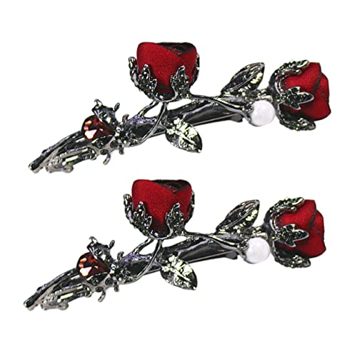 DECOMELODY 2stücke Strass Rosen Haarspangen Vintage Haarschmuck Für Frauen Haarklammern Mit Blume Design Für Hochzeit Geburtstag Party von DECOMELODY