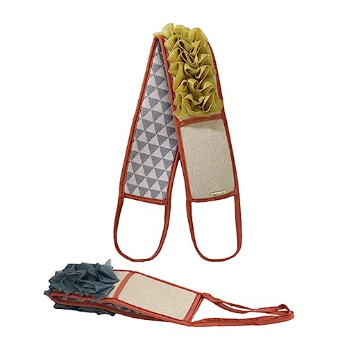 DECOMELODY 2stücke Badetücher Mit Doppeltem Verwendungszweck Lange Peeling-schrubber Für Rückenreinigung Badetücher Mit Badeblumen-design Für Hautentfernung Von Abgestorbenen Zellen Und von DECOMELODY