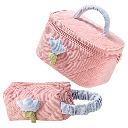 DECOMELODY 2stücke Große Gepolsterte Kosmetiktasche Für Damen Tragbare Reise Und Toilettentasche Organisation Von Make-up Pflegeprodukten Und Accessoires von DECOMELODY