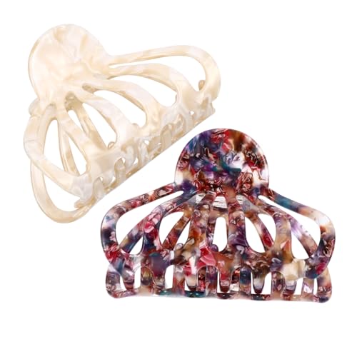 DECOMELODY 2stücke Große Haarklammern Für Damen Geometrische Haarspangen Flieder Für Dickes Und Dünnes Haar Rutschfest Vielseitig Einsetzbar Bei Schönheit Makeup Reisen Für Alltag von DECOMELODY