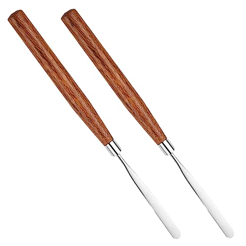 DECOMELODY 2stücke Schminkspatel Aus Und Kosmetikspatel-tool Für Make-up-mischen Langer Metallspatel Für Grundierung Lidschatten Und Nagellack von DECOMELODY