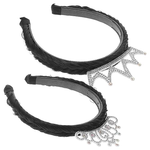 DECOMELODY 2stücke Strass Stirnbänder Party Haarbänder Frauen Kopf Schmuck Neujahrs Party Zubehör Cosplay Faschingskostüme Dekorative Requisiten von DECOMELODY