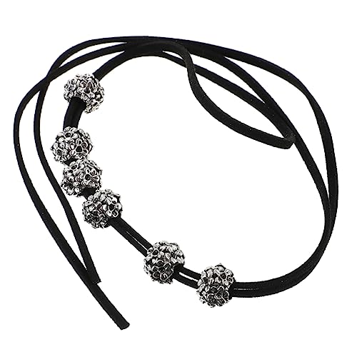 DECOMELODY 2stücke Vintage Totenkopf Perle Haarring Zopf Haarschmuck Zubehör Für Pferdeschwanz Halter Diy Haar Accessoires von DECOMELODY