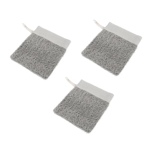 DECOMELODY 3 STÜCKE Teiliges Peeling badehandschuh Schwarzem Leinen Sanftes Schäumendes Waschhandschuh Gesicht und Körper Fördert Durchblutung und Hautelastizität Geeignet für Männer und von DECOMELODY