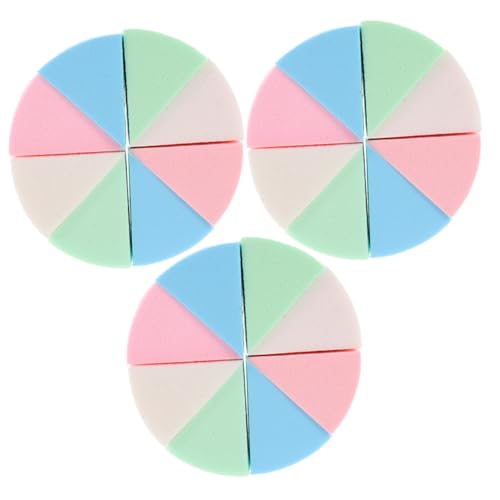 DECOMELODY 3 Sätze Dreieckige Foundation Schwämme Wiederverwendbar Makeup Sponge für Gesichtspuder und Flüssigfoundation Nass Trocken Anwendbar Geeignet für Frauen als Kosmetisches Werkzeug von DECOMELODY