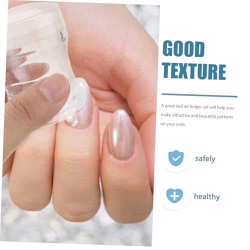 DECOMELODY 3 Sätze Nail Stamper Teilig Silikon Nagel Stempel mit Schaber Kompakt Einfach zu Bedienen Für DIY Maniküre Nageldesign Zuhause und Salon Zufällige Farbe Zufällige Farbe von DECOMELODY