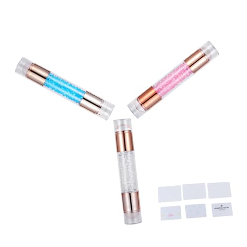 DECOMELODY 3 Stück Doppelkopf Nail Art Stamping Tool Teiliges Maniküre mit Acryl Stempel für DIY Nageldesigns Langlebig Komfortabel Geeignet für Nageltypen und Kreative Mustergestaltung von DECOMELODY