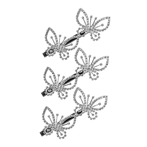 DECOMELODY 3 Stück Glitzer Schmetterlinge Haarklammern Strass Haarnadeln Für Frauen Und Mädchen Dekorative Haarspangen Für Besondere Anlässe Modisch Und Elegant Glänzende Strasssteine von DECOMELODY