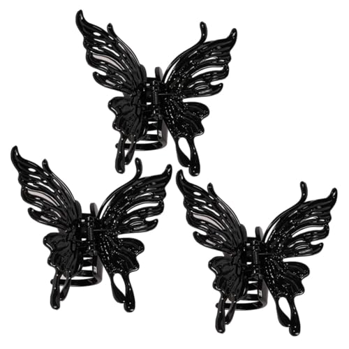 DECOMELODY 3 Stück Große Schmetterling Haarklammer Starke Haarspangen für Kurzes Haar Flexible Haarclips für Damen und Mädchen Langlebige Haarklammern zum Fixieren Beim Sport Make up und von DECOMELODY