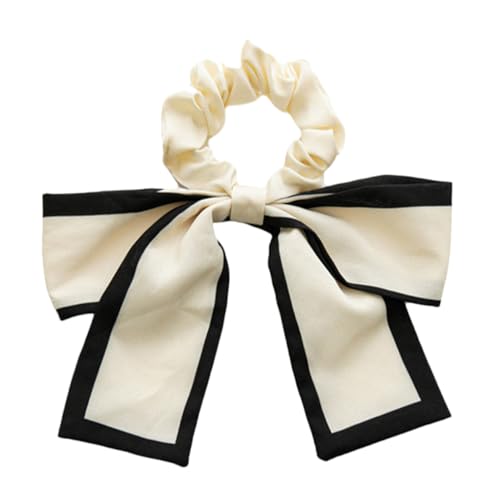DECOMELODY 3 Stück Haargummis mit Schleife für Mädchen Süße Ponytail Halter aus Weißem Stilvolle Haarschleifen als Haar Accessoires für Alltag und Besondere Anlässe von DECOMELODY