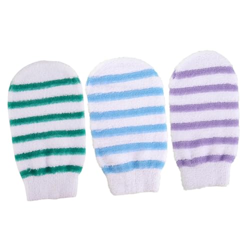 DECOMELODY 3 Stück Peelinghandschuhe Duschhandschuhe aus Langlebigem für Gründliche Körperreinigung Wiederverwendbar Komfortabel Leichte Struktur Geeignet für Damen und Zufällige Farbe von DECOMELODY