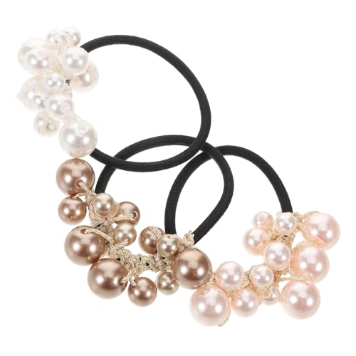 DECOMELODY 3 Stück Perlen-haarbänder – Elastische Haargummis Mit Perlen, Dekorative Pferdeschwanzhalter, Haarschmuck Für Frauen Und Mädchen Für Und Formelle Anlässe von DECOMELODY