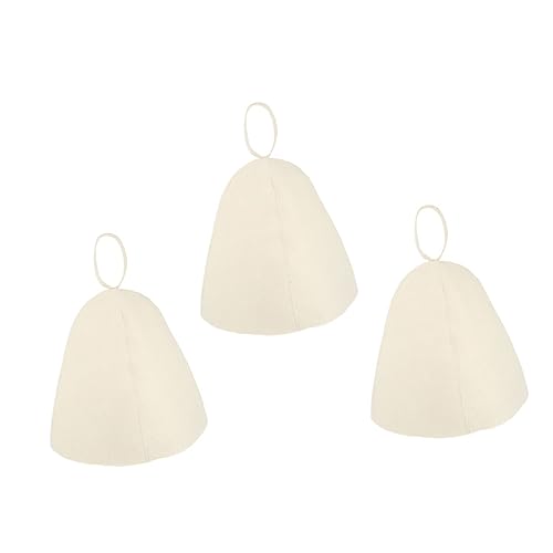 DECOMELODY 3 Stück Teiliges Dicke Filz Sauna Mütze Atmungsaktiv Feuchtigkeitsabsorbierend für Damen und Herren Faltbare Saunahut Badekappe Langlebig mit Aufhängevorrichtung Geeignet für von DECOMELODY