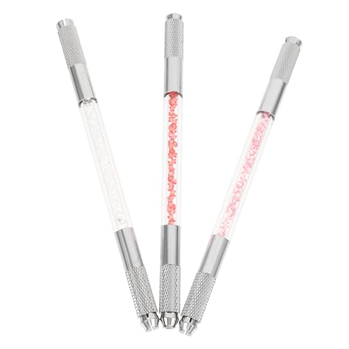 DECOMELODY 3 Stück Teiliges Doppelkopf Augenbrauenstift Multifunktionales Handwerkzeug mit edlem Dekor Langlebig und Praktisch für Präzises Augenbrauenzeichnen und Tattoo Make Up Geeignet von DECOMELODY