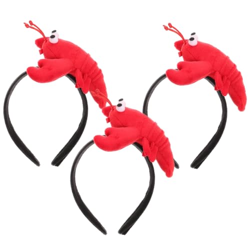 DECOMELODY 3 Stück Teiliges Festliches Haarreif mit Niedlichen Kleinen Plüsch Krebsen Weiche Party Kopfbedeckung Auffälliger Haarschmuck für Damen für Feiertags und Freundesfeiern von DECOMELODY