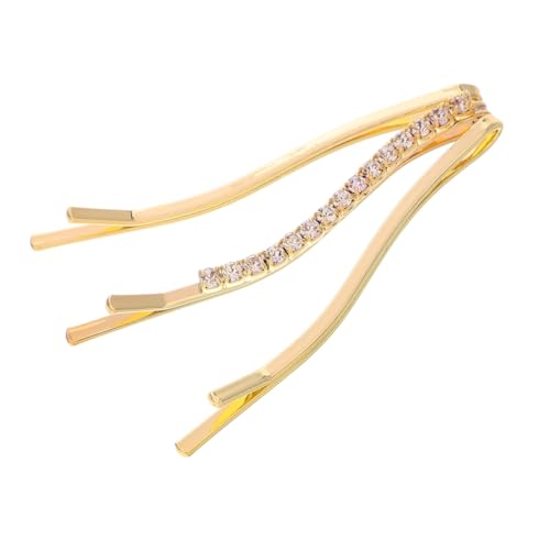 DECOMELODY 3 Stück Teiliges Goldfarbene Haarklammern mit Funkelnden Strasssteinen Dekorative Haarnadeln für Damen Langlebige für Sicheren Sitz und Eleganten Schmuck bei Besonderen Anlässen von DECOMELODY
