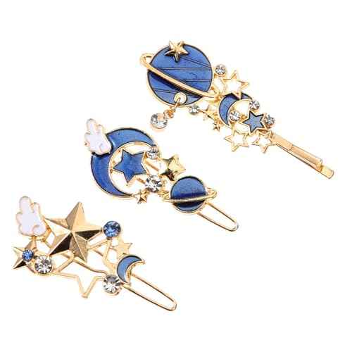 DECOMELODY 3 Stück Teiliges Haarklammer mit Geometrischem Design Dekorative Mond und Stern Haarspangen Haarclips für Frauen und Mädchen Geeignet für Alltag und Besondere Anlässe von DECOMELODY