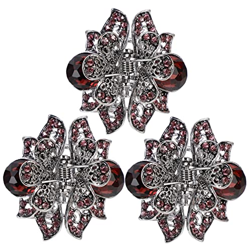 DECOMELODY 3 Stück Teiliges Haarklammern aus Zinklegierung Dekorative Hohle Haarspangen mit Kristallverzierung Haarschmuck für Frauen Vielseitige Clips zum Fixieren und Stylen von DECOMELODY