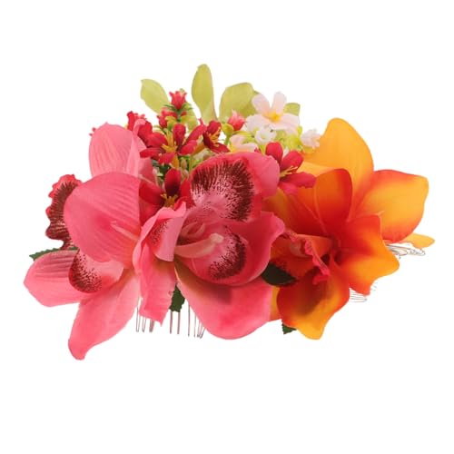 DECOMELODY 3 Stück Teiliges Hawaiianische Künstliche Orchideen Haarspangen Leichtes Design Komfortable Haarkämme Tropischer Stil für Strandurlaub Luau Party Boho Hochzeit Damen Mädchen von DECOMELODY