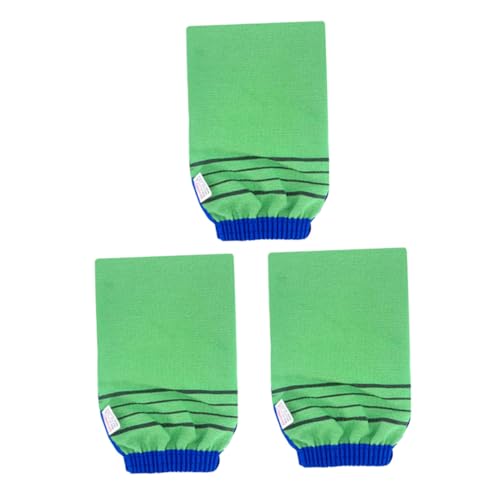 DECOMELODY 3 Stück Teiliges Peeling badetuch aus Pflanzlicher Bambusfaser Doppelseitiger Rückenschrubber handschuh für Sanfte Tiefenreinigung Schnelltrocknend Hautfreundlich für Dusche und von DECOMELODY