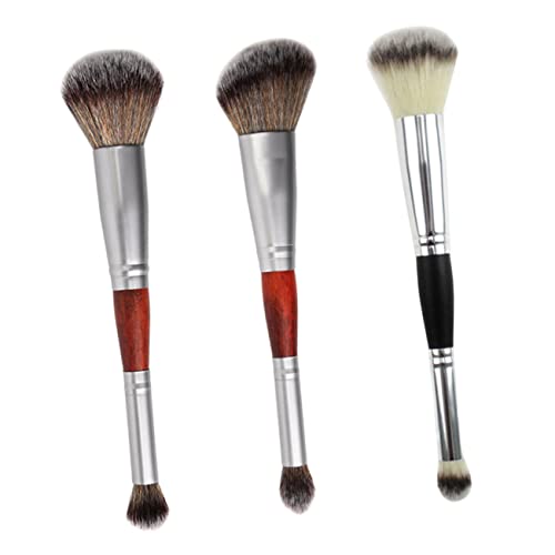 DECOMELODY 3 Stück Teiliges Tragbares Doppelseitiges Make Up Pinselset für Lidschatten und Highlighter für Profis und Anfänger für Unterwegs Stilvollem Design von DECOMELODY