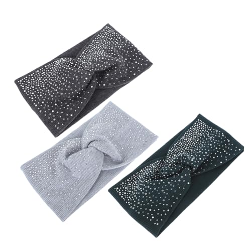 DECOMELODY 3stücke Yoga Stirnband Für Frauen Elastisches Schlichtes Design-haarband Kreuz Stirnband Sport Kopfschmuck Krempe Kopf-trägt von DECOMELODY