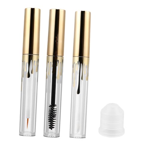DECOMELODY 3 Stück Transparente Kosmetikflaschen mit Pinsel Nachfüllbare Leere Wimperntusche Eyeliner Lipgloss behälter Auslaufsicher Leicht für Reisen und Kosmetikbefüllung von DECOMELODY