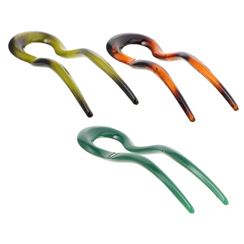 DECOMELODY 3 Stück U förmige Haarnadeln aus Acetat Schonend für Haar Rutschfest und Leicht Modische Haarspangen für Damen für Styling Partys und Alltag von DECOMELODY