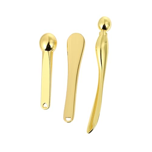 DECOMELODY 3 Stück Zinklegierung Augencreme Löffel Beauty Massage Tool für Gesichtspflege Kosmetikspatel Creme Löffel zur Reduzierung von Augenringen und Schwellungen Zufällige Farbe von DECOMELODY