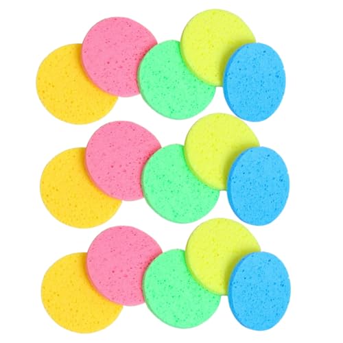 DECOMELODY 30 Stck Teiliges Komprimierte Gesichtsschwämme aus Zellulose Runde Makeup Entferner Schwämme Leicht Hautfreundlich für Schonende Gesichtsreinigung und Porenpflege für Tägliche von DECOMELODY