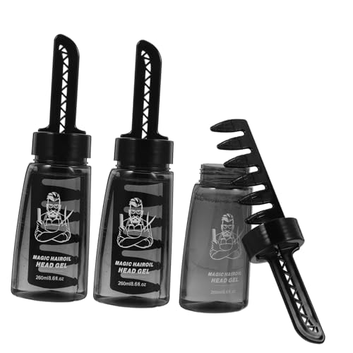 DECOMELODY 3Stücke Haargel Applikatorflasche mit Haarstyling Tool für Herren Langlebig und Leicht zum Auftragen von Haargel und Wachs von DECOMELODY