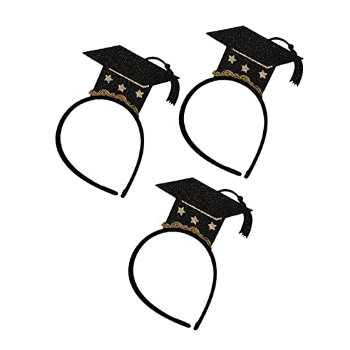 DECOMELODY 3stücke Mini Doktorhut Haarreifen Pack Glitzer Abschlussfeier Haarschmuck Kreative Graduierung Haaraccessoires Für Unvergessliche Momente von DECOMELODY
