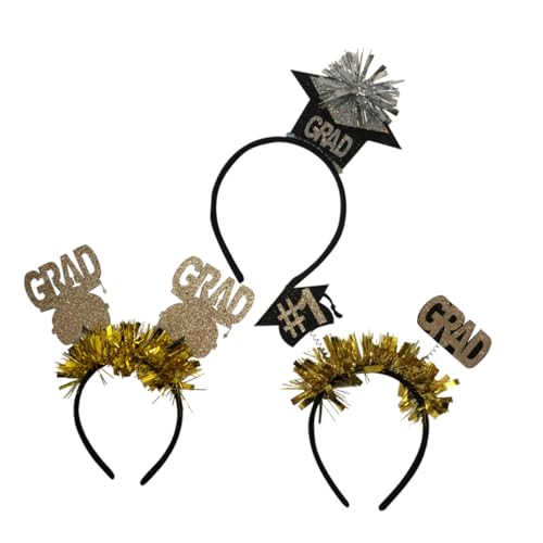 DECOMELODY 3stücke Stirnband Für Abschlussfeier Kreativer Mini Hut Kopfschmuck Stilvoller Haarreif Für Graduierung Passend Für Party Und Festlichkeiten Fest Sitzend Ohne Verrutschen von DECOMELODY