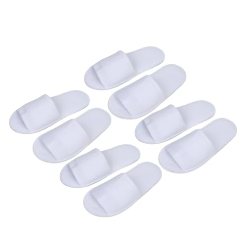 DECOMELODY 4 Paare Einweg Hausschuhe Herren Weiß Faltbare Atmungsaktive Hotel Slipper Leicht Rutschfest für Reisen Spa Gäste und Hygienische Nutzung von DECOMELODY