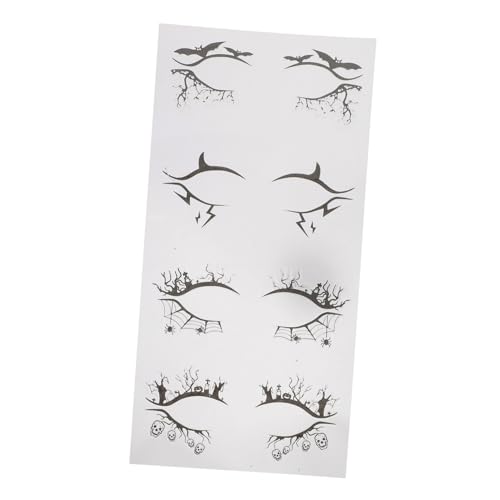 DECOMELODY 4 Paare Halloween Eyeliner Sticker Bat Spider Augen Aufkleber Halloween Make Up Zubehör für Frauen Karneval Kostüm Party Cosplay Maskerade von DECOMELODY