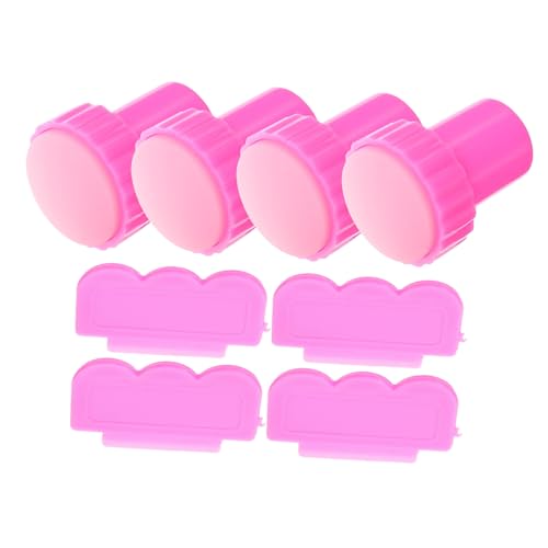 DECOMELODY 4 Sätze Maniküre Stempel Silikon Nagelstempel mit Schabern Vielseitige Nail Art Tools für French Tip Nail Design und Nagelstempel DIY Nagelkunst Zubehör von DECOMELODY