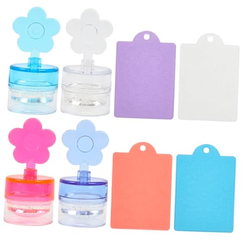 DECOMELODY 4 Sätze Spitzenstempel Salon-Maniküre-Stempel Anzeige Nagelschleifer Bausatz nailing tool Nagelkunstwerkzeuge Französischer Nagelstempel Französischer Maniküre-Stempel Plastik von DECOMELODY