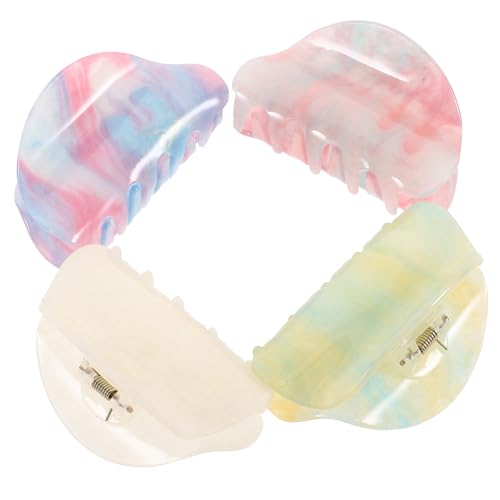 DECOMELODY 4 Stck Bunte Acryl Haarklammern für Damen Robuste Haarschneider mit Einzigartigem Design für Makeup Gesichtspflege und Alltag von DECOMELODY