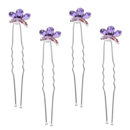 DECOMELODY 4 Stck Teiliges U Förmiger Haarschmuck mit Schmetterlings Design und Funkelnden Strasssteinen Braut Haarnadeln für Hochzeit und Fest Geeignet für Damen und Mädchen von DECOMELODY