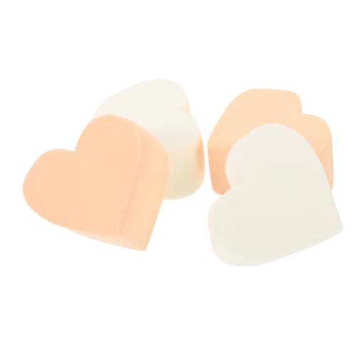 DECOMELODY 4 Stück Herzförmige Make Up Schwämme für Frauen Latexfrei Vielseitig Verwendbar für Foundation Concealer Puder Flüssige und Cremige Kosmetik Hautfreundlich Farben Zufällige Farbe von DECOMELODY