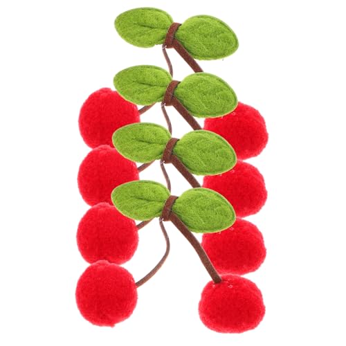 DECOMELODY 4 Stück Kirsche Haarclips für Mädchen Stilvolle Haarschmuck Accessoires für Teenager Rutschfeste Haarklammern für Langlebiges Material Einfache Handhabung von DECOMELODY