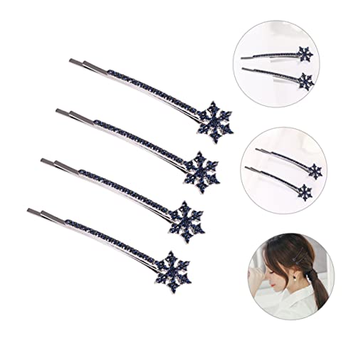 DECOMELODY 4 Stück Schneeflocken Haarspangen Teiliges Funkelnde Haarschmuck für Frauen Dekorative Bobby Pins Festliche Haarclips für Weihnachten Eleganter Haar Accessoire für Alltag und von DECOMELODY