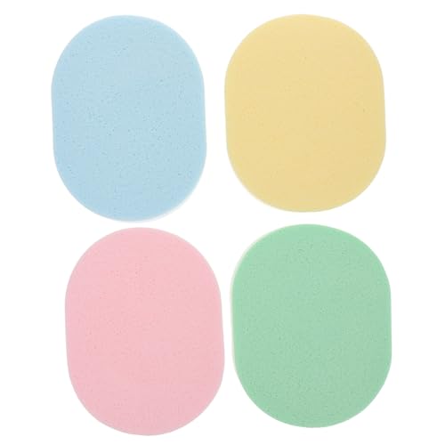DECOMELODY 4 Stück Teiliges Gesichtsreinigungsschwamm Sanftes Peeling Porentiefe Wiederverwendbar Handlich für Make Up Entfernung und Frische Glatte Haut für Frauen und Mädchen von DECOMELODY