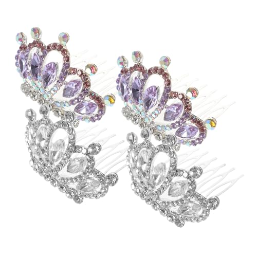 DECOMELODY 4 Stück Teiliges Haarkamm mit Funkelnden Strass Eleganter Mini Tiara für Braut und Hochzeit Stilvolle Haarschmuck Accessoires für Festliche Anlässe und Partys von DECOMELODY