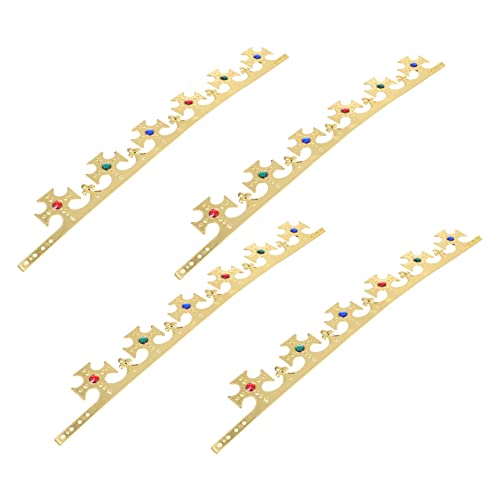 DECOMELODY 4 Stück Teiliges Königliches Party Goldene Geburtstagskrone für Leichtes Stabiles Kostümzubehör Komfortabel und Langlebig für Festliche Anlässe von DECOMELODY