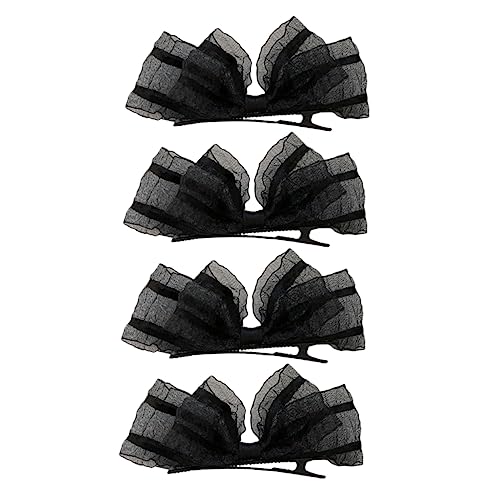 DECOMELODY 4 Stück Teiliges Spitzenschleifen Haarklammern Zarte Spitzen Haarspangen mit Schleifenmotiv Haarschmuck Accessoires für Damen Vielseitig für Alltag und Festliche Anlässe von DECOMELODY