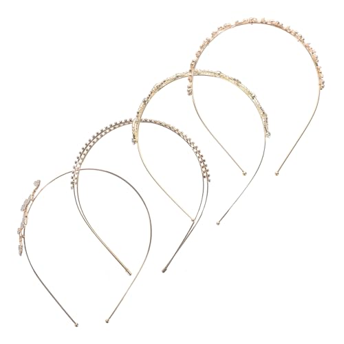 DECOMELODY 4 Stück Teiliges Strass Haarreifen Damen Leichtes Schmales Brautschmuck Stirnband Vielseitig für Hochzeit Party Geburtstag und Festliche Anlässe Geeignet von DECOMELODY