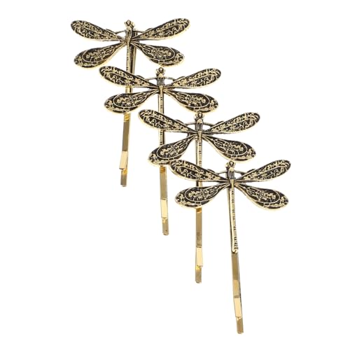 DECOMELODY 4 Stück Teiliges Vintage Metall Haarklammer mit Libellenmotiv Rutschfest Haarfreundlich Dekorative Haarspangen für Damen Geeignet für Hochzeit Party und Alltag von DECOMELODY