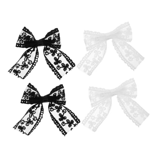 DECOMELODY Elegante Haarnadel-schleifen-haarspangen Aus Spitze 4 Stück Haarspangen Drapierte Schleife Durchscheinende Netz-haarspange Stilvolles Haar-accessoire Für Frauen von DECOMELODY